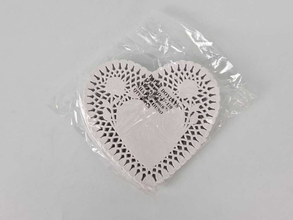 Салфетка ажурная СЕРДЦЕ Ф15(250шт) белая (1 пачка) Харьков - изображение 1