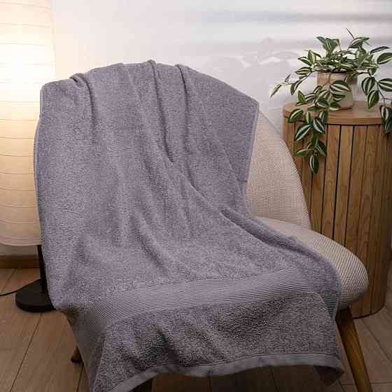 Махровое полотенце среднего размера с Бордюром GM Textile 50х90см 400г/м2 (Серый) Сумы
