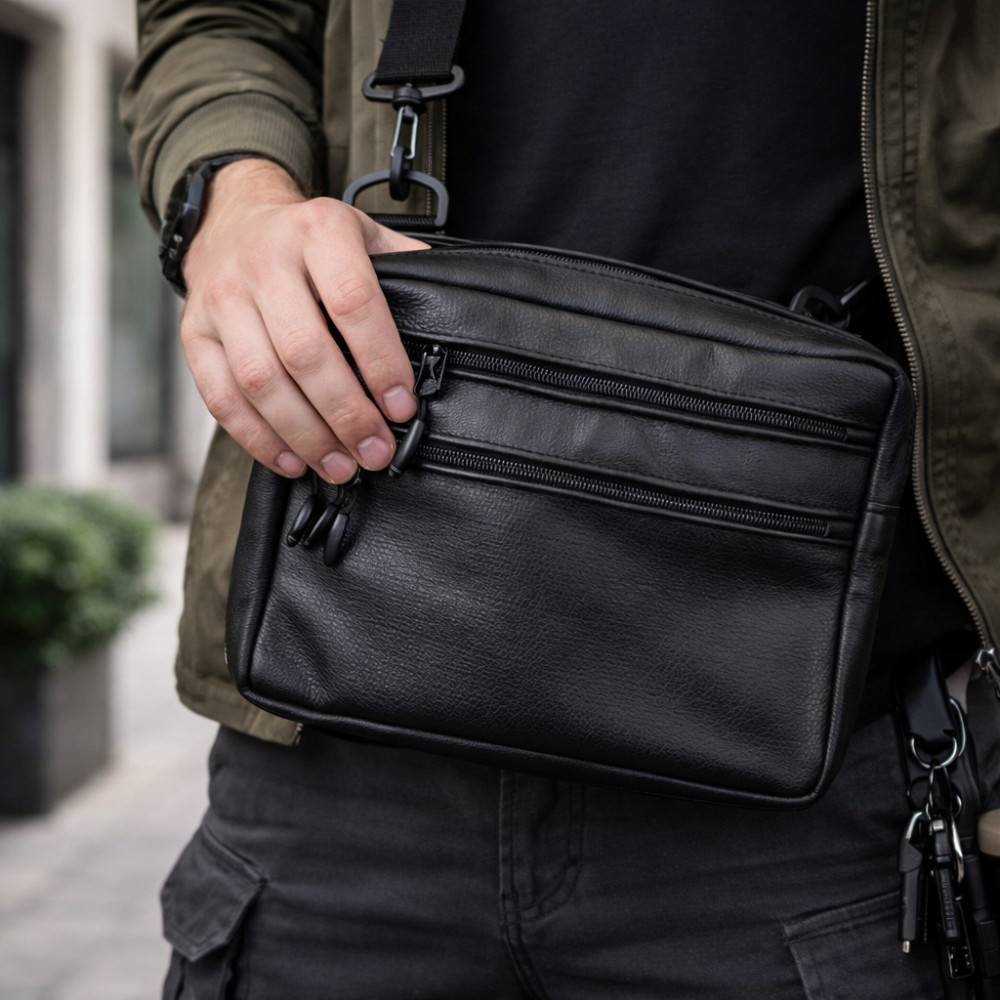 Сумка чоловіча планшет через плече, Чоловіча вулична сумка через плече, Поштова сумка-месенджер QD-27 Львів - фото 7