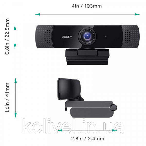 Веб-камера Aukey 1080p FHD Live Streaming Camera, Stereo Mic (PC-LM1E) Київ - фото 6