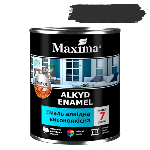 Емаль алкідна високоякісна Maxima чорна матова 2.3кг Киев - изображение 1