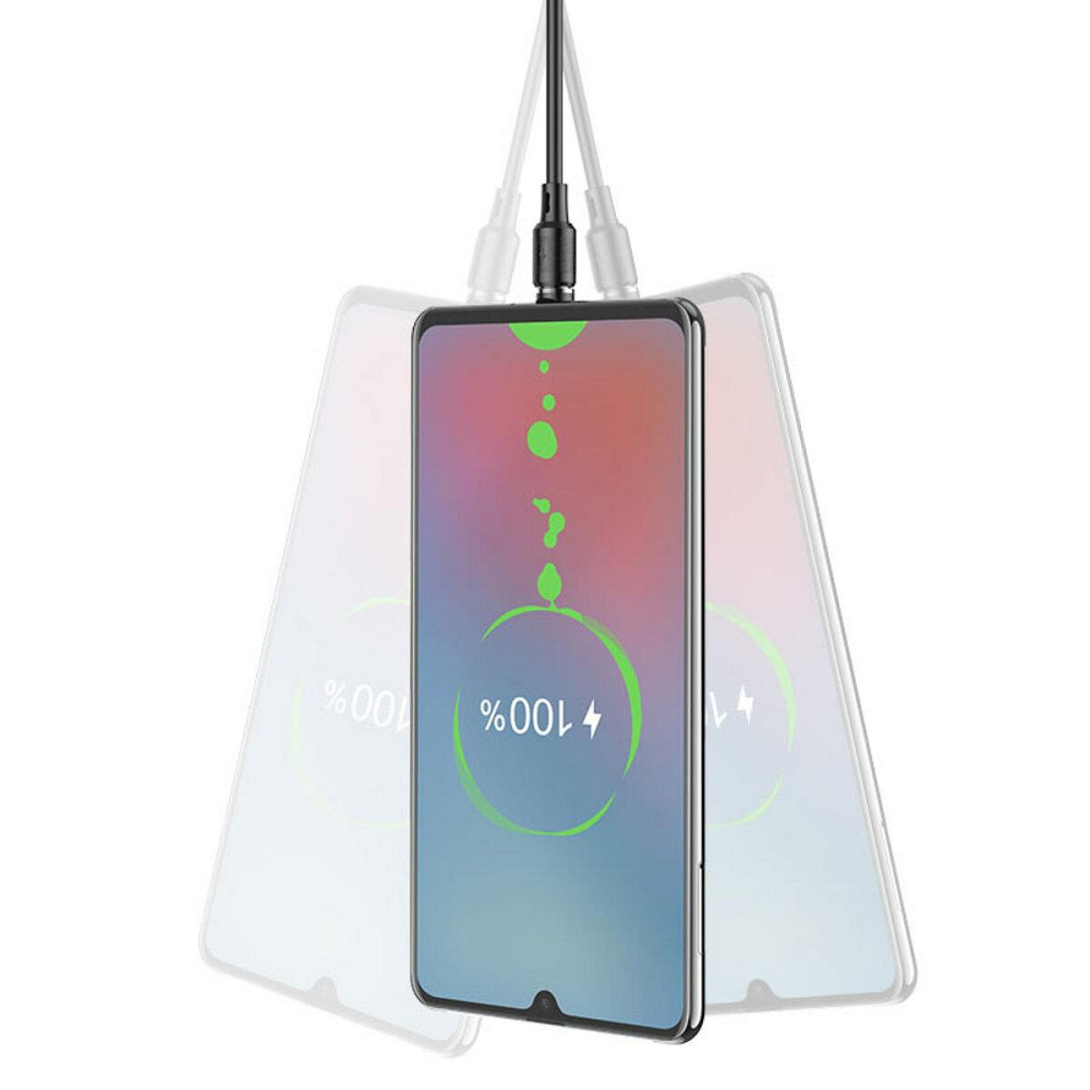 Кабель HOCO X52 USB - Micro 2.4A, 1m, PVC, PVC конектори, magnetic, колір чорний 6931474735539 Одеса - фото 4