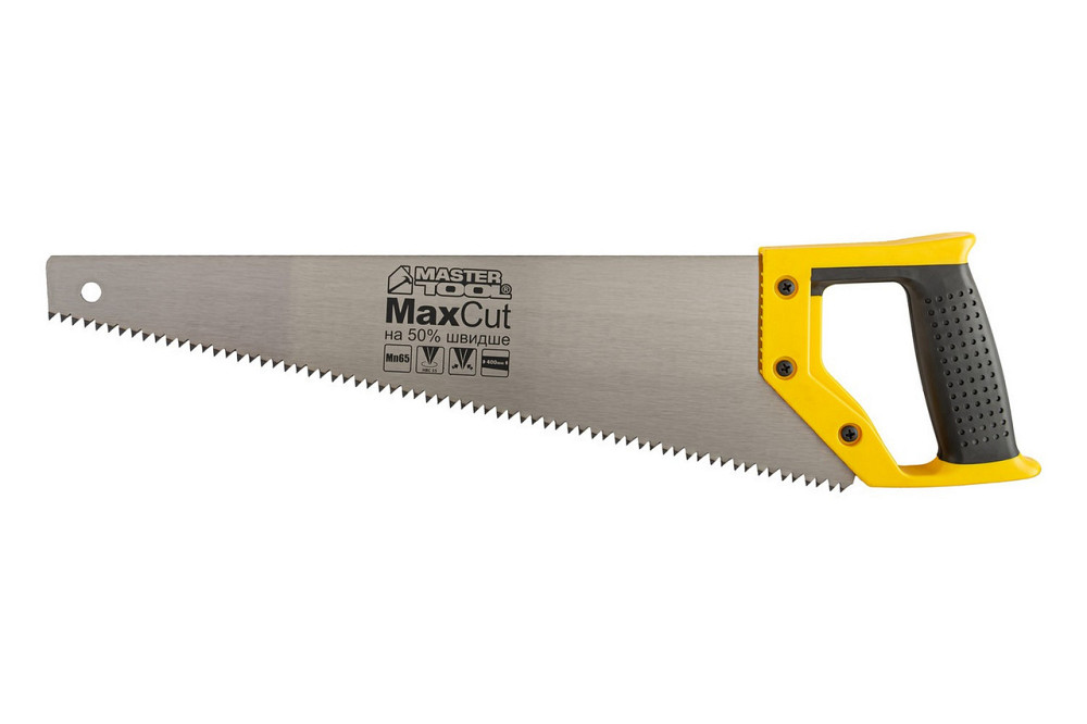Ножівка столярна 400 мм MASTERTOOL 4TPI MAX CUT загартований зуб 2D заточування полірована 14-2640 Рівне - фото 1