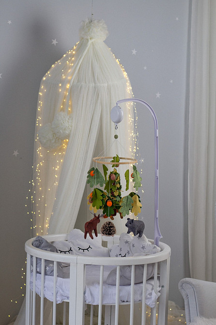Дитячий мобіль на ліжечко для немовлят об'ємний WooolyWool «Ліс» Київ - фото 5