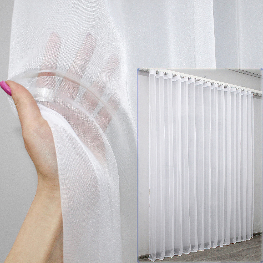 Тюль VR-Textil н101 Шифон однотонный Белый 250х250 см (41-086) Киев - изображение 1