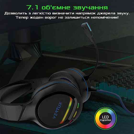 Гарнітура Vertux Tokyo Blue Чорний/Синій Харків
