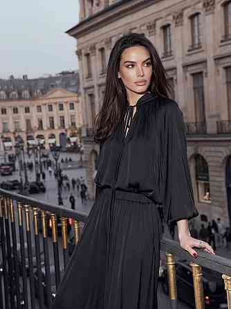 Жіночий стильний елегантний шовковий костюм армані Чорний, 46/48 Одеса