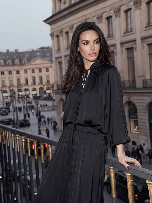 Женский стильный элегантный шелковый костюм армани Черный, 46/48 Одесса - изображение 5