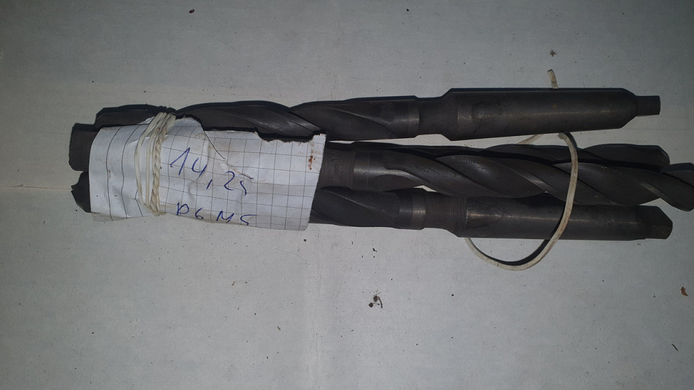 Сверло с коническим хвостовиком 14.25 мм. Р6М5. СССР. Харьков - изображение 1