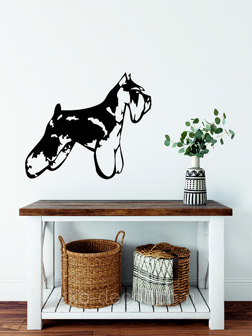 Декоративне настінне Панно «Шнауцер», Декор на стіну 90*82 см, Чорний Київ - фото 4