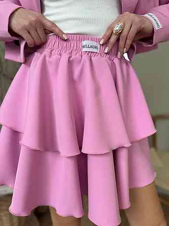 Женский стильный костюм двойка: пиджак и юбка креп-костюмка + подкладка Розовый, 46/48 Одесса