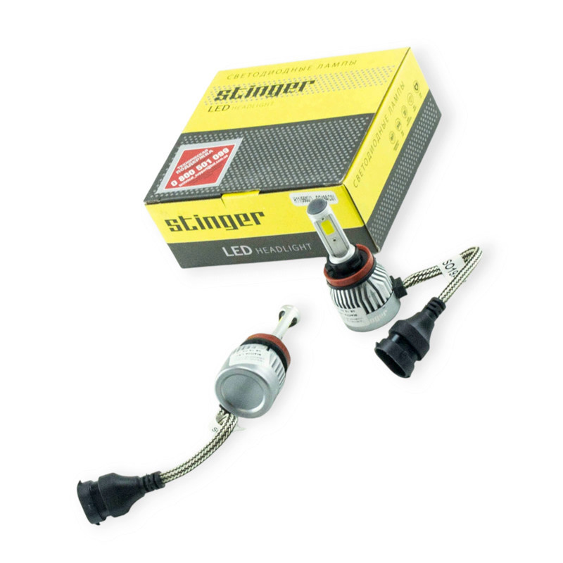 Автолампа H11 12V-24V STINGER 5500K 3200L LED радіатор Мукачево - фото 1