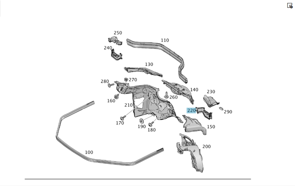Mercedes-Benz  A1666823000 Кришка перегородки моторного щита над передньою лівою аркою колеса ML/GLE W166 GL/GLS X166 GLE Coupe C292 Одесса - изображение 2