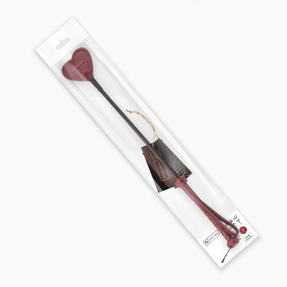 Шльопалка-сердечко Liebe Seele Wine Red Riding Crop with Heart-Shape Tip, натуральна шкіра Sex Aura Київ - фото 5