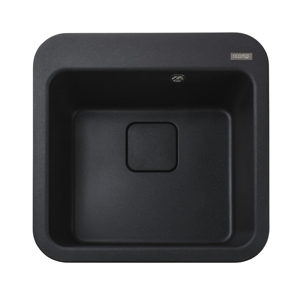 Гранітна мийка Globus Lux BARBORA чорний металік 510х510мм-А0001 Тернопіль - фото 1