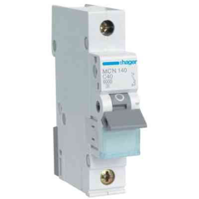 Автоматичний вимикач Hager 1-п. C 40A (6kA) 1M (A) (MCN140) Вінниця