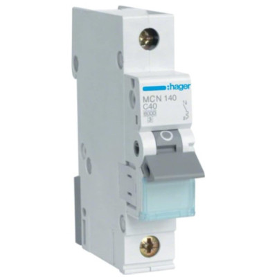 Автоматичний вимикач Hager 1-п. C 40A (6kA) 1M (A) (MCN140) Вінниця - фото 1