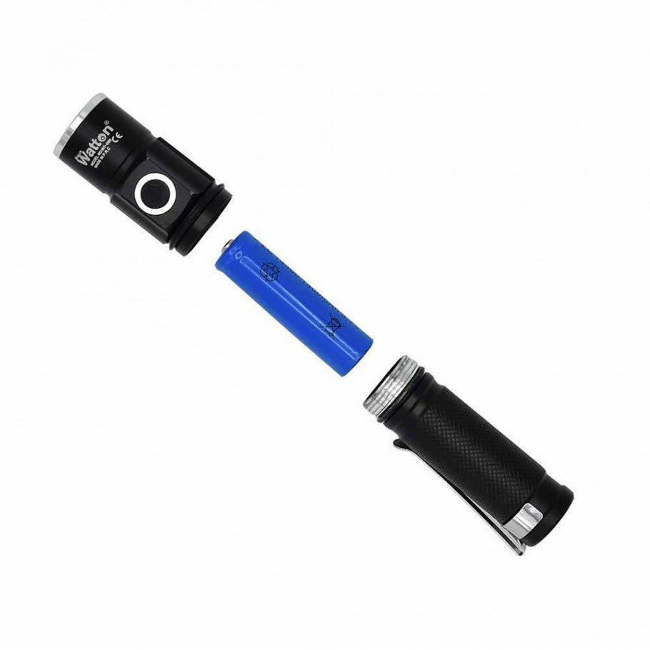 Аккумуляторный ударопрочный фонарик в металлическом корпусе Watton WT-089 светодиодный фонарь Каменец-Подольский - изображение 4