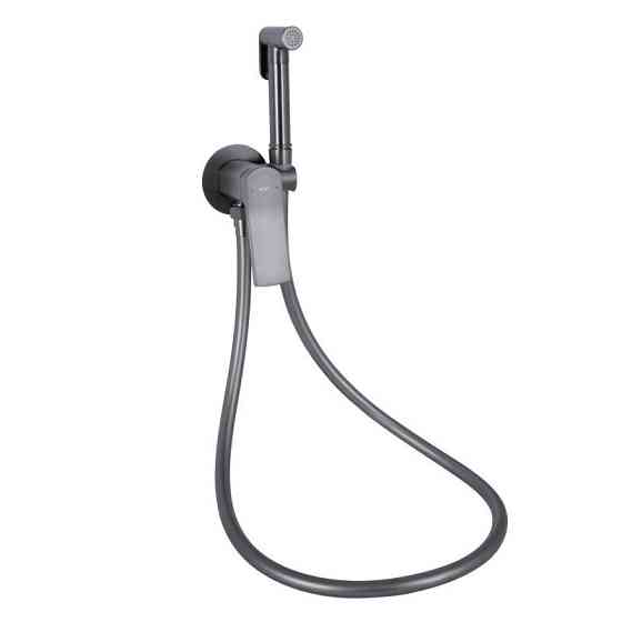 Гигиенический набор скрытого монтажа Qtap Slavonice QTSLA262GMB45916 Gunmetal Black PVD графит Киев