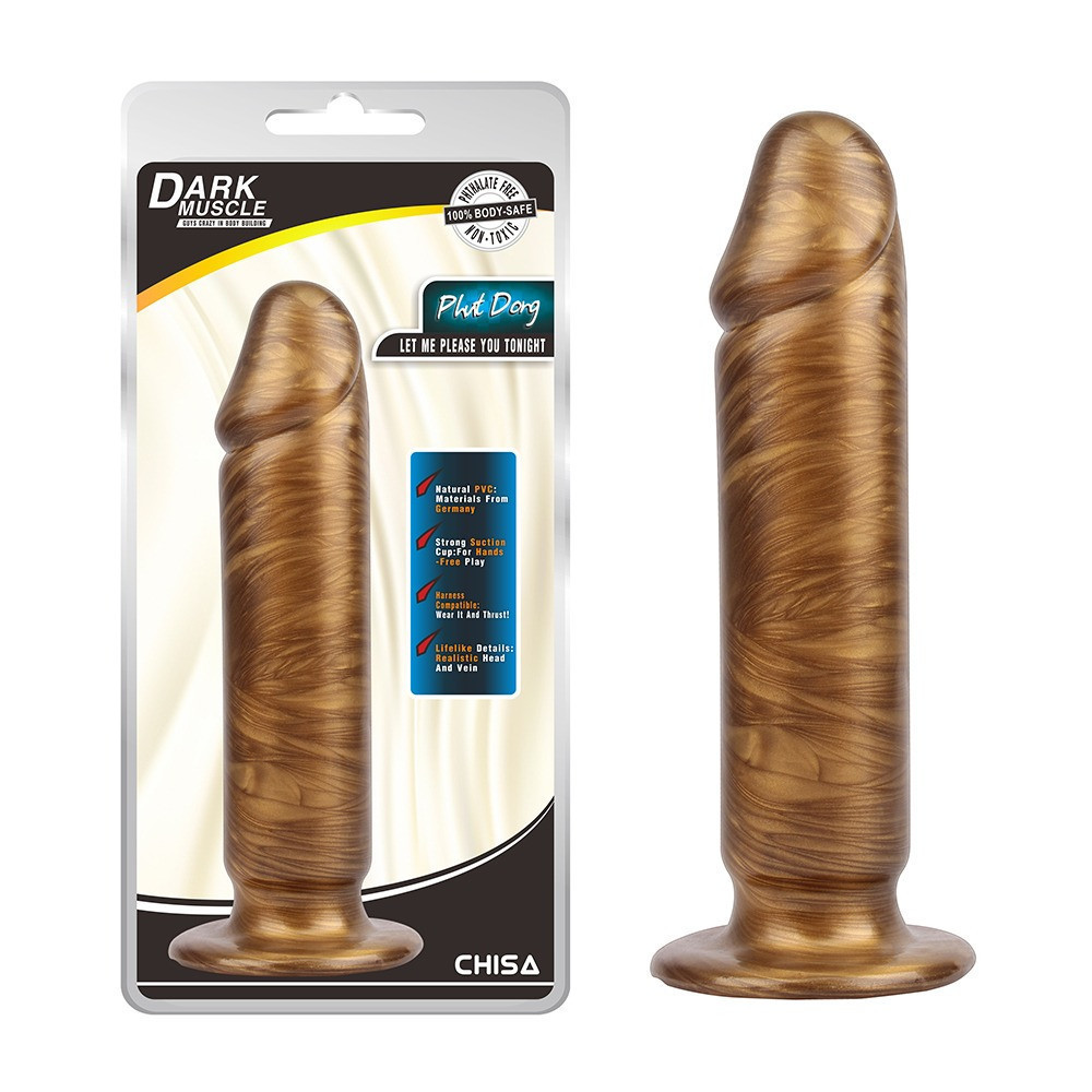Фаллоимитатор реалистичный гигантский Chisa Dark Muscle на присоске, золотой Sex Aura Киев - изображение 2