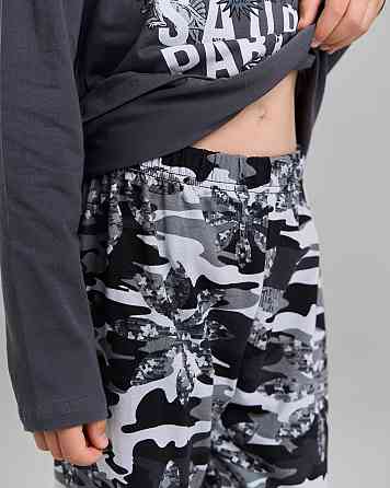 Пижама подростковая комплект со штанами с капюшоном на мальчика Tom John 89909 10-11 Киев