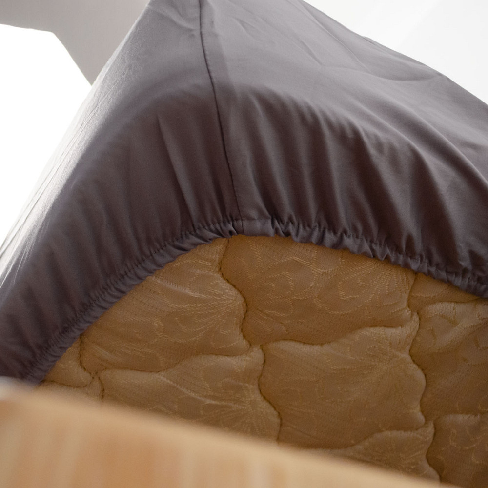 Простирадло на резинці двоспальне сатин 100% бавовна 180х200х25см 125г/м2 (Графіт) Суми - фото 6