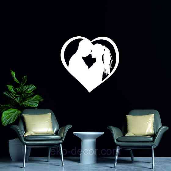 Декоративное настенное Панно «Он и Она», Декор на стену 90*90 см, Белый Киев