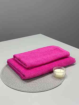Комплект полотенец однотонных Ideal Textile 50х90см + 70х140см 400 г/м2 (56860932) Рожевий Черновцы