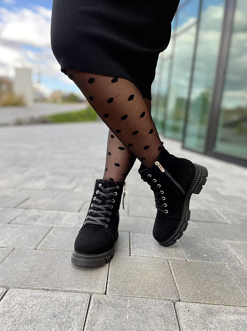 MILLI GOLD Черевики жіночі MILLI GOLD чорні замша натуральна зима висота 13см розмір 37 (2748) Коломия - фото 6