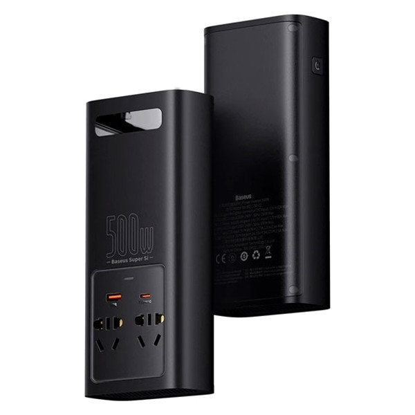 Автомобільний інвертор Baseus In-Car Inverter 500W 220V CN EU CGNB000101 (Чорний) Миколаїв - фото 3
