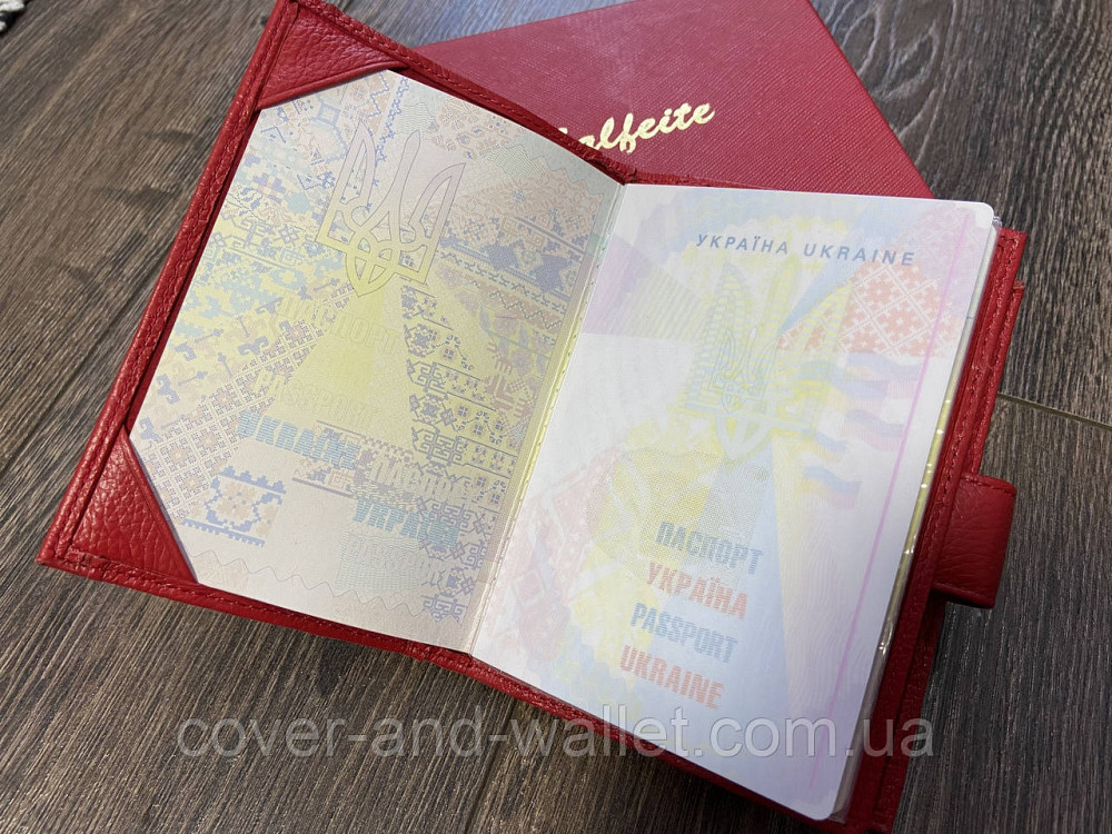Шкіряний жіночий гаманець з відділенням для паспорта червоного кольору з бантом Salfeite Київ - фото 5
