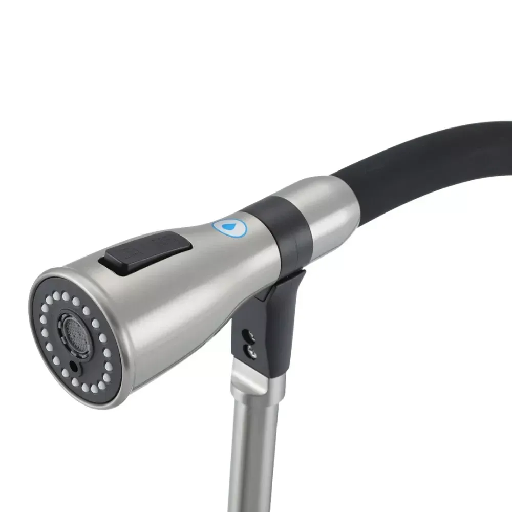 Змішувач для кухні з підключенням до фільтра GAPPO G4399-75 та гнучким виливом, сатин/чорний Київ - фото 4