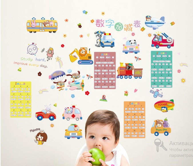 Наклейка декоративна дитяча Транспорт Київ - фото 1