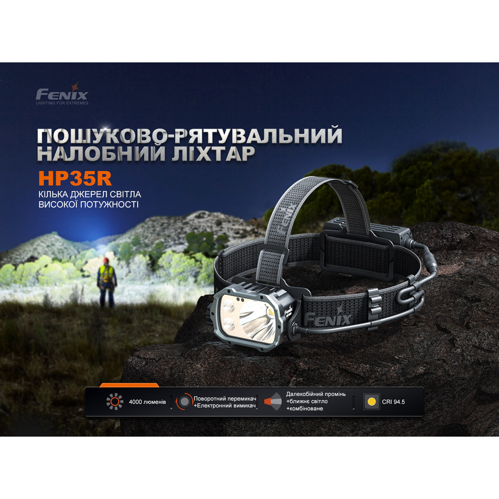 Налобний ліхтар Fenix ​​HP35R 10000мАч Type-C Вінниця - фото 7