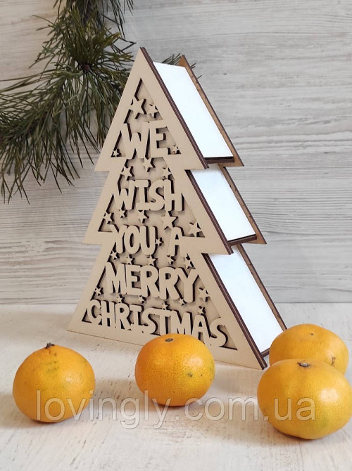 Фигурная коробка для новогодних подарков Merry Christmas Ирпень - изображение 2