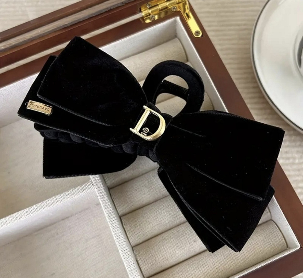 Заколка-крабик бант оксамитовий 