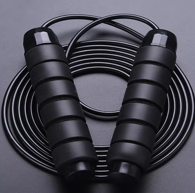 Скакалка, гімнастична, швидкісна для кросфіту з підшибниками, сталевий трос довжина 3 м, чорна Кам'янець-Подільський - фото 6