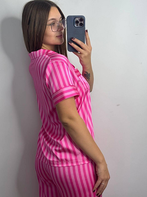 Жіноча піжама сатин Малиновий XS-S Харків - фото 2