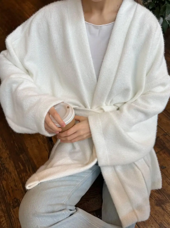 Кардиган женский на запах оверсайз Молочный Харьков