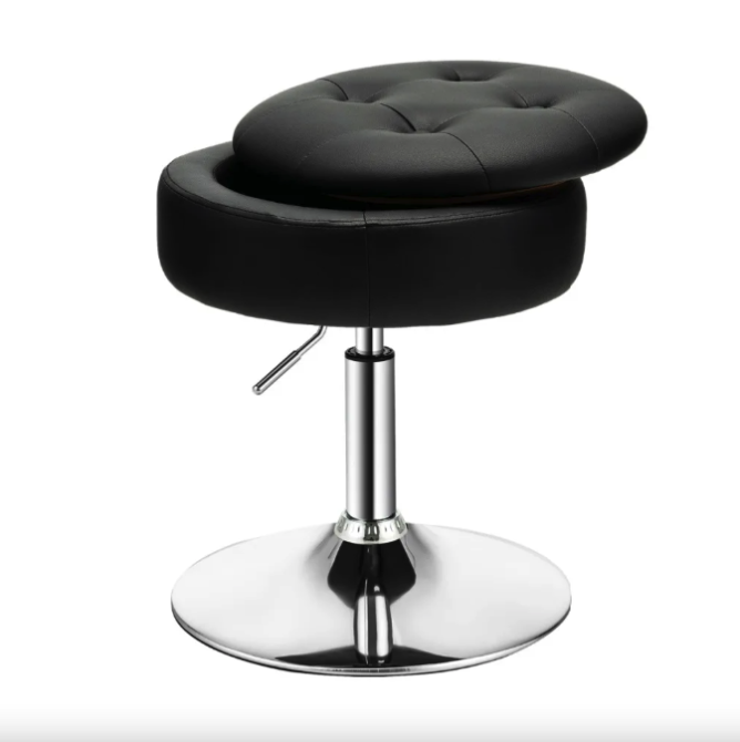 Пуф кресло табурет черный вращающийся с хранилищем для косметики и вещей Киев - изображение 2