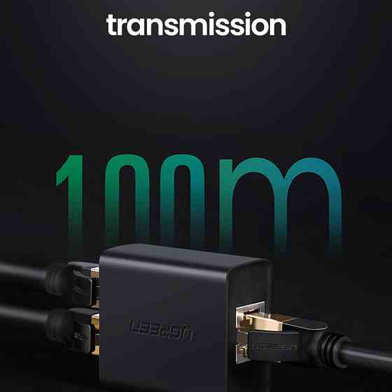 Мережеві з'єднувачі RJ45 UGreen 509223 (2шт, Чорний) Миколаїв