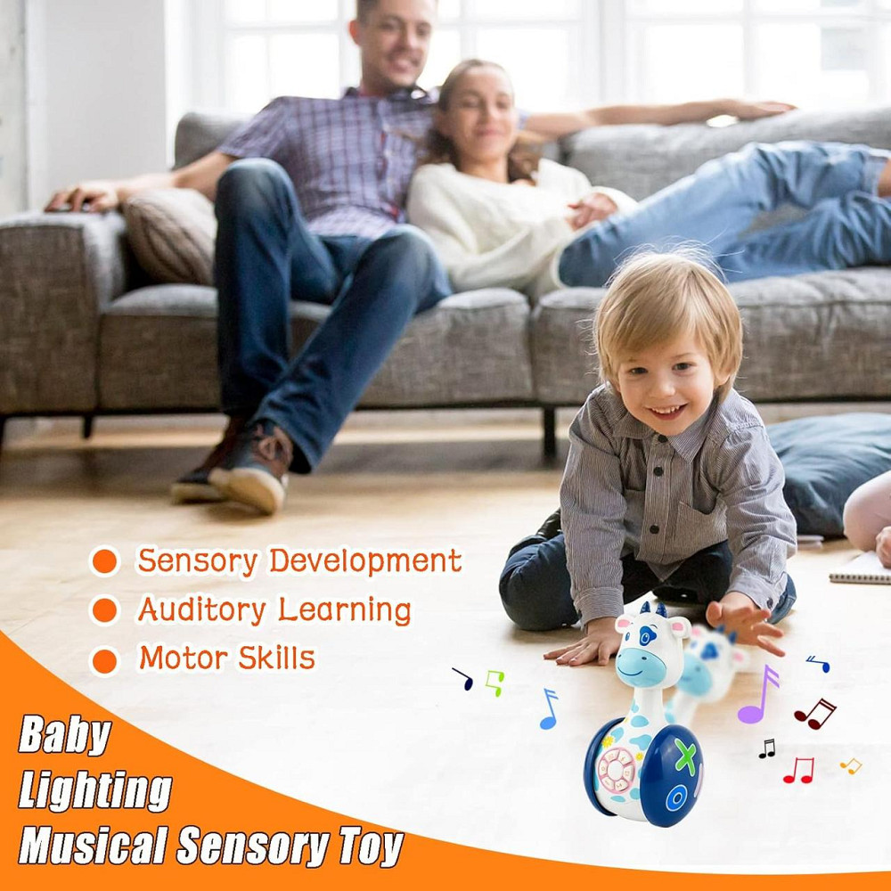 Іграшка музична інтерактивна Auptiouet мод.1 синя навчальна корова з музикою підсвічуванням розвивальна для дітей 1-4 роки Київ - фото 3