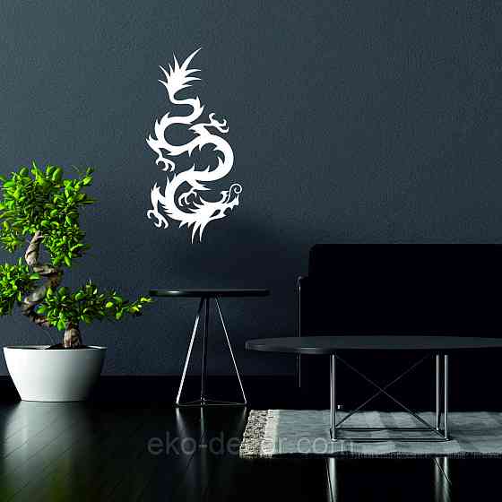 Декоративное настенное Панно «Дракон» , Декор на стену 90*43 см, Белый Киев