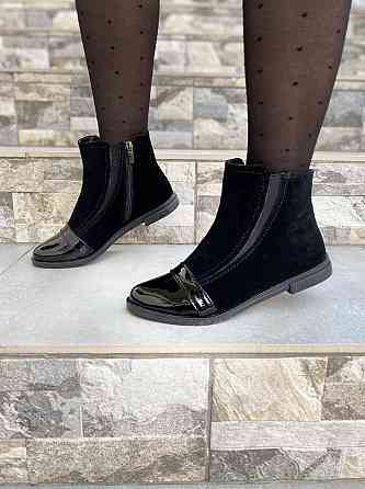 Maxi Жіночі черевики Maxi чорні замша+лак весна-осінь 36р.-23.5см 37р.-24см 38р.-25см 40р.-26см Коломыя