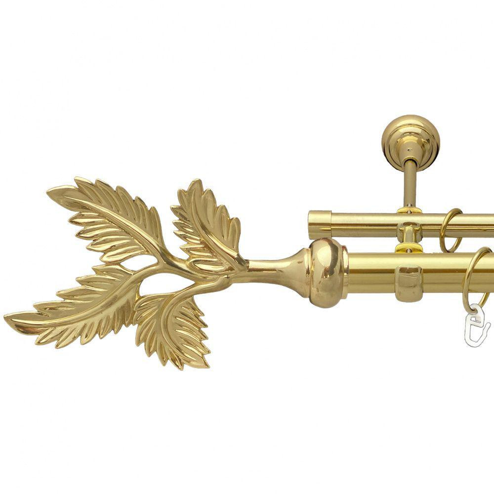 Карниз Orvit Папороть металевий дворядний відкритий гладка труба кільце металеве Золото 25\16 мм 300 см Львов - изображение 1