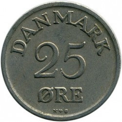 Монета 25 эре. 1948-1960 год, Дания. (В) Полтава - изображение 1
