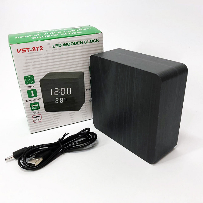 Настільний годинник з LED підсвічуванням VST-872-6, Годинник з дисплеєм температури і вологості повітря NI-87 Одеса - фото 10