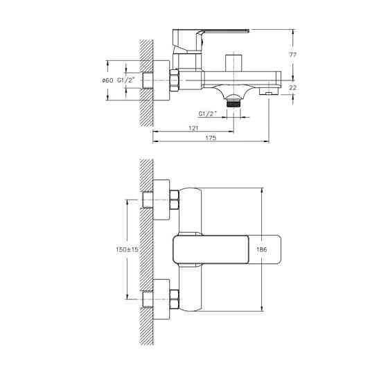 Змішувач для ванни Haiba Kubus 009   ( HB0798 ) 38281 Харьков