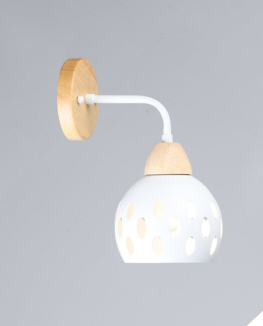 VALESO Бра настінне N6655/1W, Білий+Дерево Коломия - фото 1