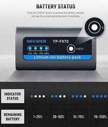 Комплект аккумуляторов Neewer TP-F970 7800 мАч — 2 батареи для камер. Харьков